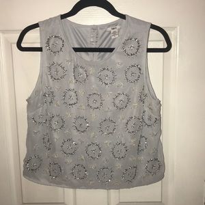 💥 baby blue sequin crop top 💥